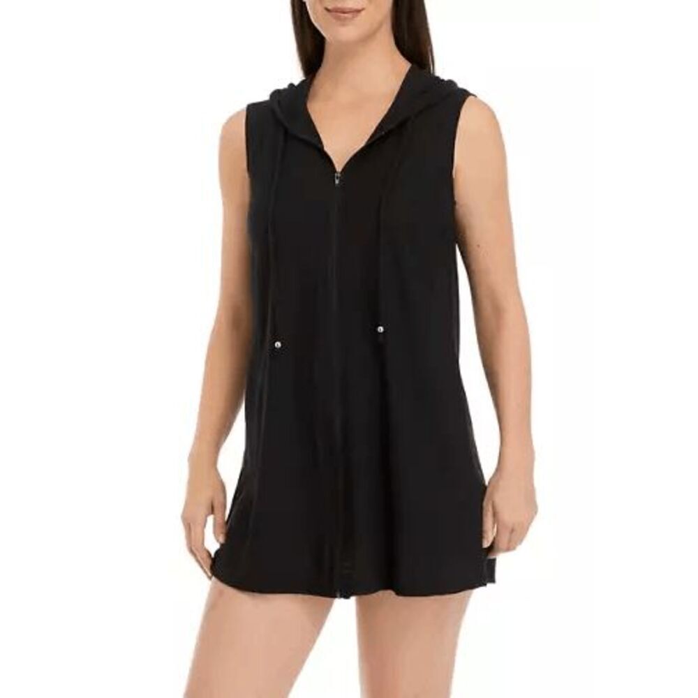 J Valdi NWT size Small Full Zip Hoodie Swim Cover-Up Dress